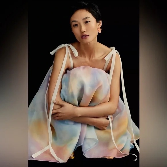 Selkie Dopamine Rainbow Powder Puff Mini Dress Anthropologie - Picture 4 of 13